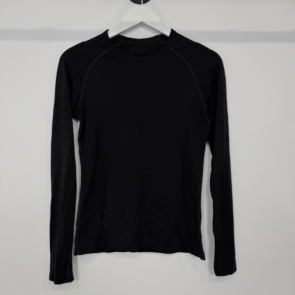 FIGS Salta Underscrub Top Women Seamless Performance Long Sleeve Medium Black